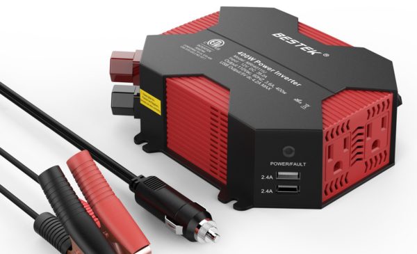 BESTEK 400W Power Inverter DC 12V to AC 110V Car Adapter with 5A 4 USB Charging Ports