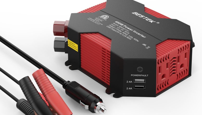 BESTEK 400W Power Inverter DC 12V to AC 110V Car Adapter with 5A 4 USB Charging Ports