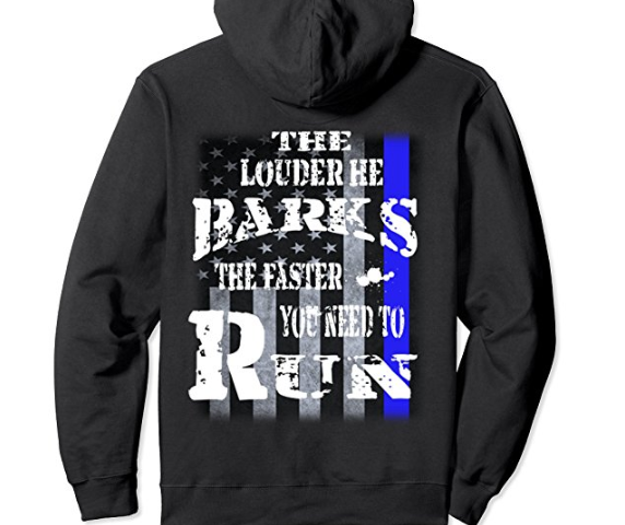 Funny Police K-9 Unit Hoodie Thin Blue Line US Flag