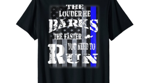 Funny Police K-9 Unit TShirt Thin Blue Line Flag Canine