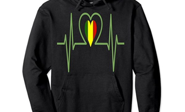 Reggae Heartbeat Hoodie Reggae Music Lovers Gift